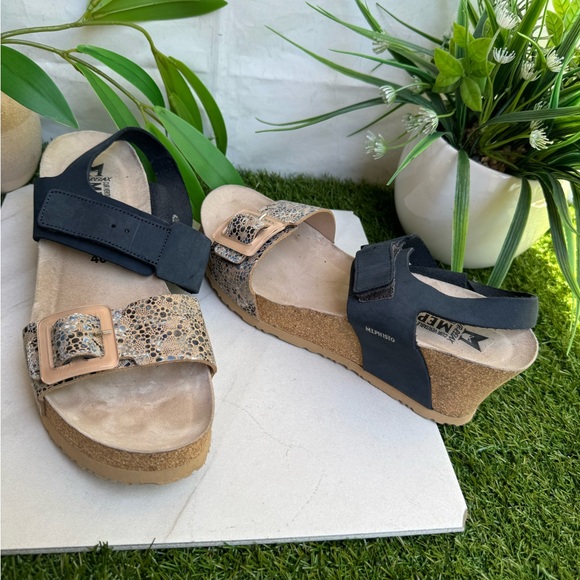 MEPHISTO Alissa Wedge sandals navy color 40 US 9 - 9.5 - Picture 5 of 15